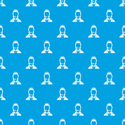 support phone operator in headset pattern seamless vector image
