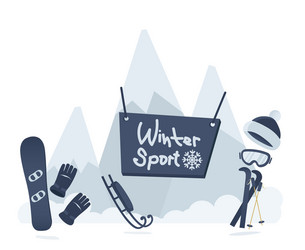 winter sport poster design vector