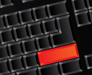 Computer keyboard with red button vector