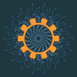 data science concept lines with dots connected vector image