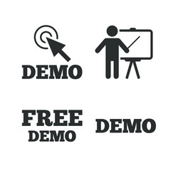 demo with cursor icon presentation billboard vector image