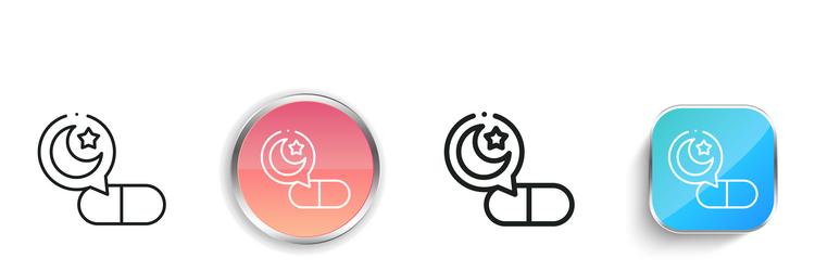 melatonin icon thin linear regular and button vector image