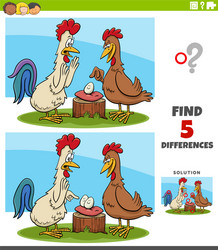 Differences educational task for kids vector