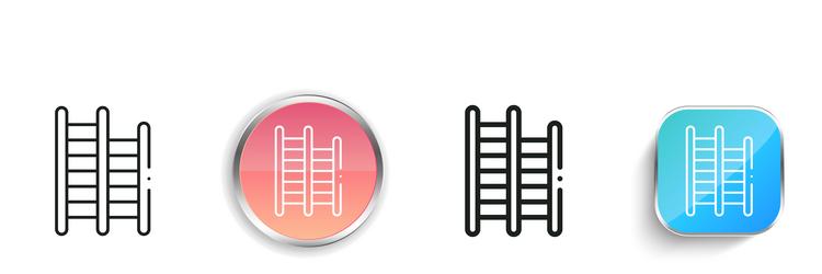 gym bars icon thin linear regular and button vector image