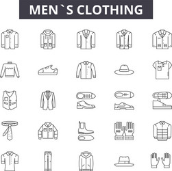 Mens Clothing Icon Set vector