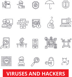viruses and hackers hacking security cyber vector image