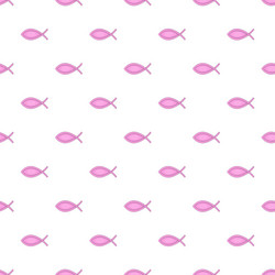 Christian fish pattern cartoon style vector