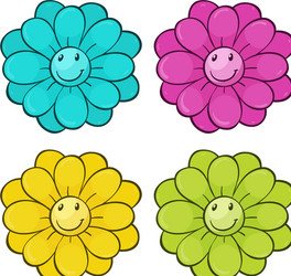 Isolated set flowers Royalty Free Vector Image