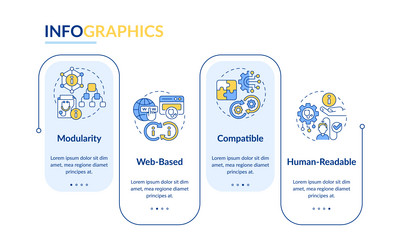 Multicolor hir layout with linear icons vector