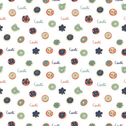 seamless pattern with cactus top view background vector image