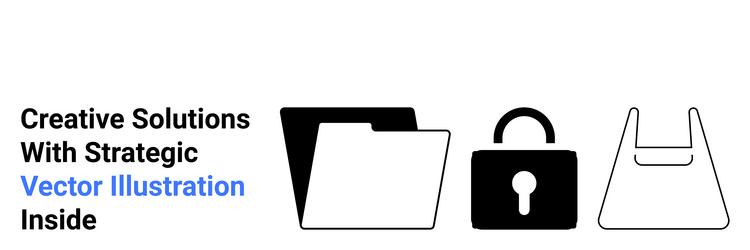secure folder and bag icons representing data vector image