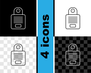 set line intercom icon isolated on black vector image