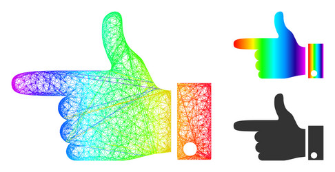 spectral net mesh gradient hand pointer left icon vector image