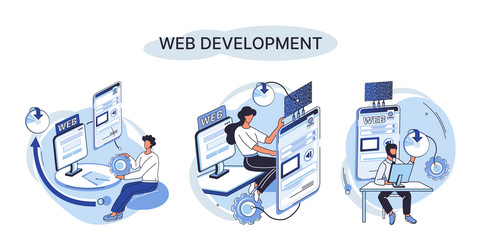 web development coding and programming creation vector image