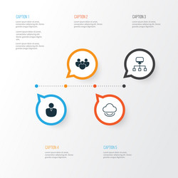 web icons set collection of team account local vector image