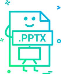 computer pptx file format type icon design vector