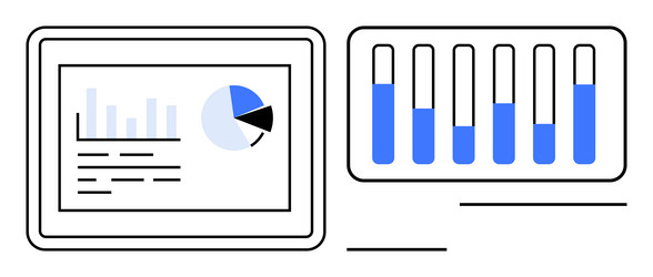 data analytics dashboard featuring pie chart vector image