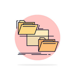 folder file management move copy flat color icon vector image