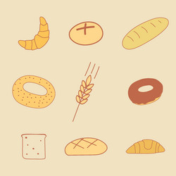 Set of bread Royalty Free Vector Image - VectorStock