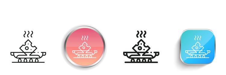 melt icon thin linear regular and button style vector image