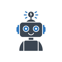 robot smiling icon vector image