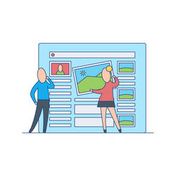 web site or application design development - flat vector image