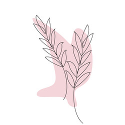 continuous simple single abstract line branches vector image