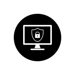 cyber security icon rounded button style editable vector image