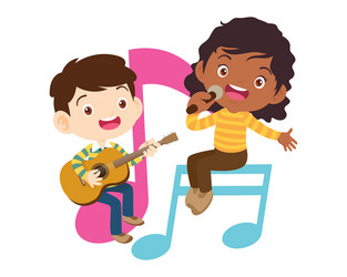 music kidsplay concept of school vector