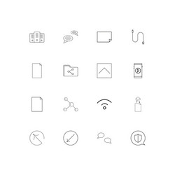 network and database linear thin icons set vector image
