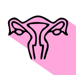 Uterus line icon pictograph female organ vector