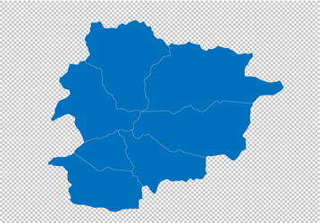 andorra map - high detailed blue vector