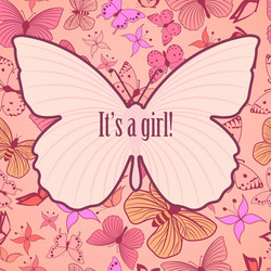 Baby Girl Celebration Card Vector Image