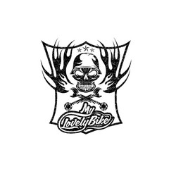 Grunge Skull Bike Crest Vector Image