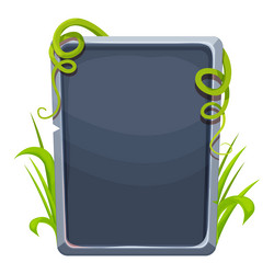 Jungle stone frame with grass and liana user vector