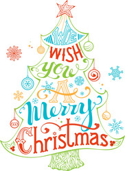 Merry christmas lettering inside vector