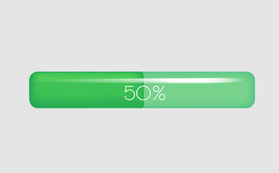 progress bar with fifty percent loading data vector image