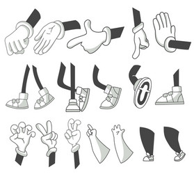 Set cartoon lags and hands clipart arms vector