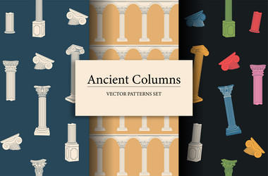 ancient columns seamless pattern repeating design vector image