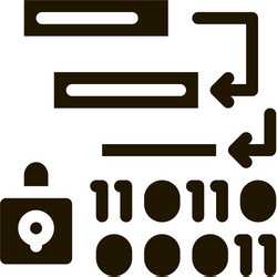 Binary protection algorithm icon glyph vector