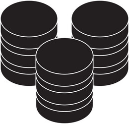 Black database hosting icon image design vector