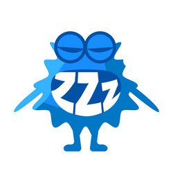 blue blob saying zzz cute emoji character vector