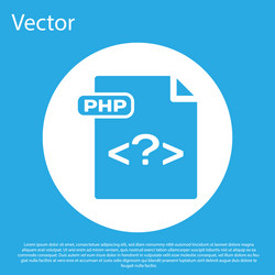 Blue php file document download button icon vector