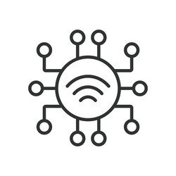 iot sensor icon in line design sensors vector image