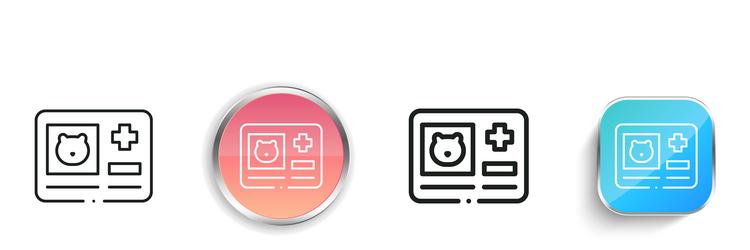 member card icon thin linear regular and button vector image