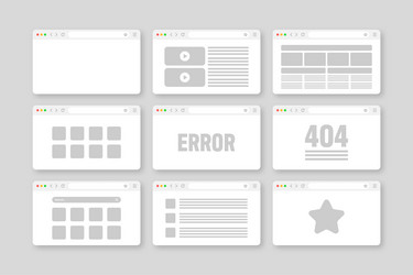 web browser window pages layout with toolbar vector image