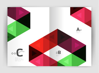 abstract background with color triangles annual vector image