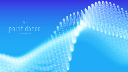 abstract blue particle wave points array vector image