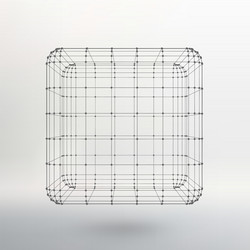 Cube of lines and dots vector