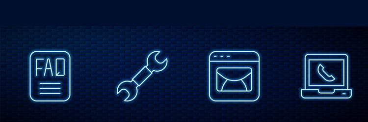 set line mail and e-mail faq information wrench vector image